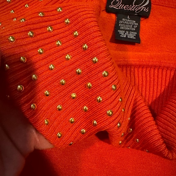 Orange Studded Sweater - Picture 6 of 7